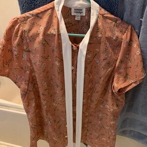 Floral Unique Vintage Pussybow Blouse